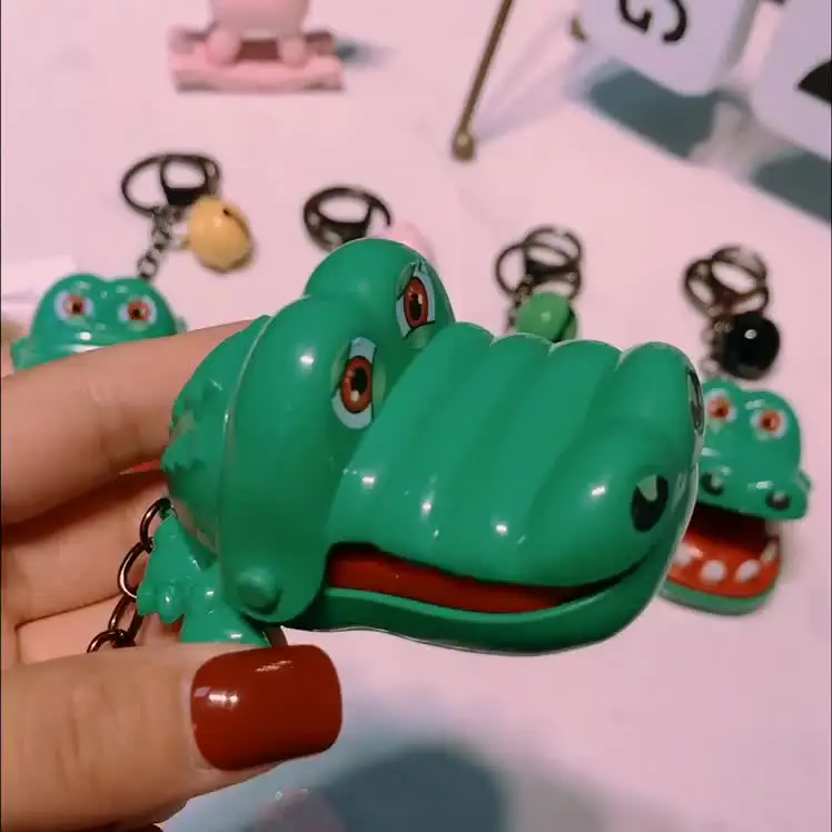 Alligator Wooden Word Keychain – Carved Animal Design Key Ring - View #3