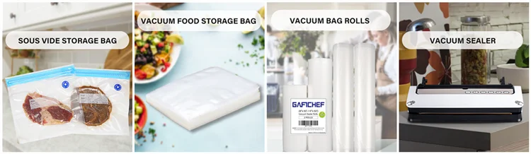 New Design Vacuum Sealer Plastic Bag Resuable Packaging Vacuum Sealer Bag Portable Vacuum Sealer Bags