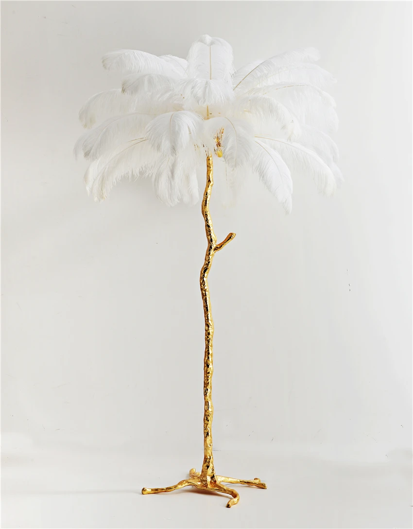 High Quality Led Floor Lamp Ostrich Feather From South Africa Hotel ...