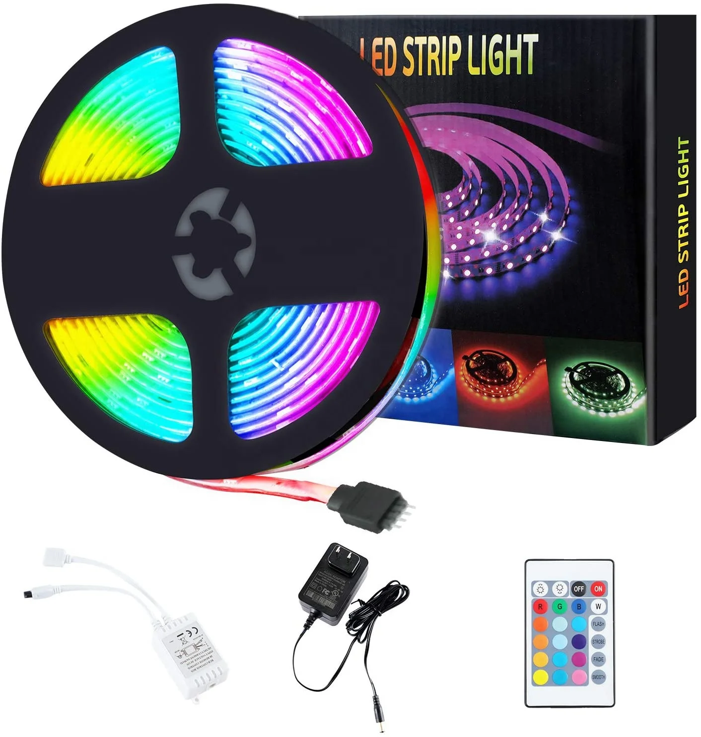 LED Strip Lights 16.4ft RGB 5050 Waterproof LED Tape Lights with Remote for Home Lighting