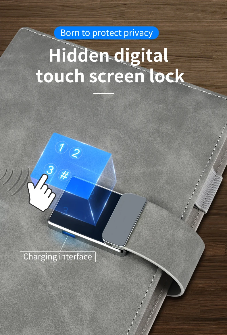Multi Functional Like Rocketbook Reusable Writing Waterproof Recycled Scannable Smart Power Bank Notebook with digital lock - ANKUX.COM
