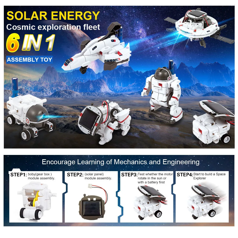 Jstar 2023 New Upgrade Stem Toys 6-in-1 Solar Robot Kit Learning Science Building  Toys Educational Science Kits Powered by Solar Robot - China Wholesale Toy  and Educational Toy price