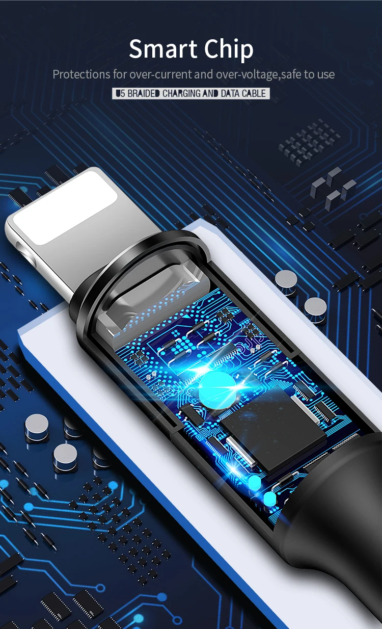 USAMS Aluminum alloy Braided Data Lighting USB Cable Set for iPhone