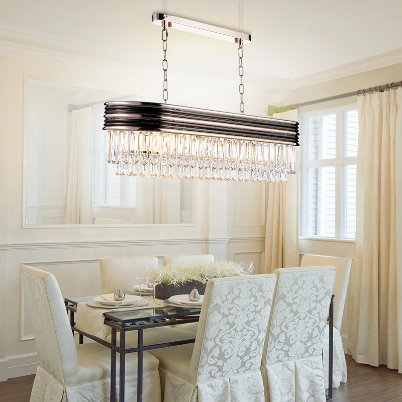 2020 Chandelier Rocket Chinese Crystal Hanging Rectangle Modern Ceiling Pendant Light