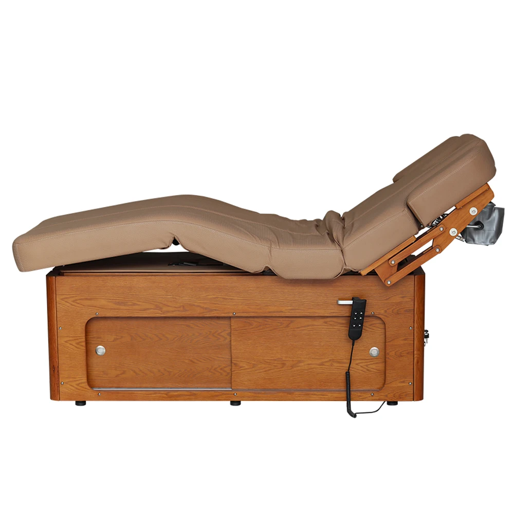 Dty 3 Motor Electric Wooden Adjustable Heated Facial Massage Table