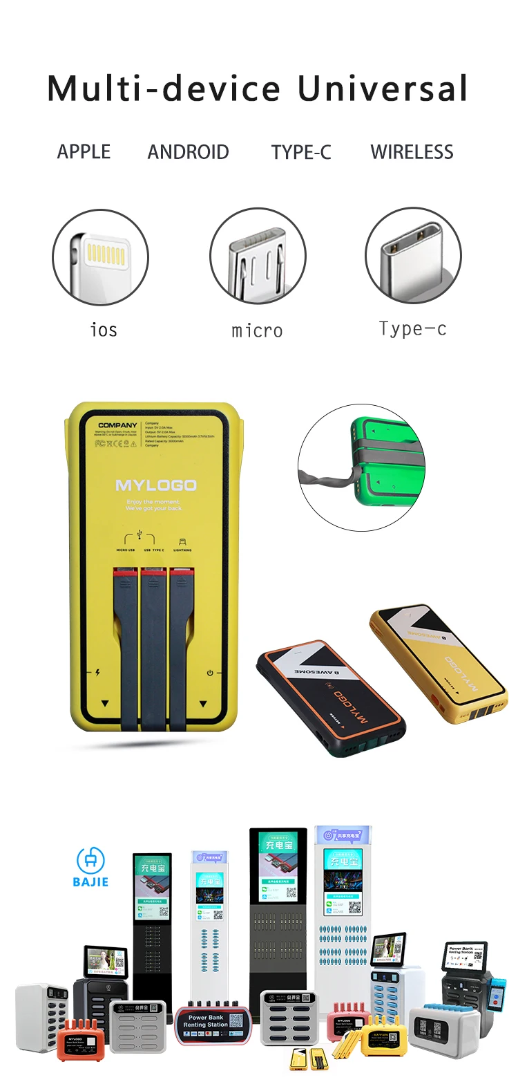 Portable power bank Shared power bank rental charging station 6 PCS 5000mah power banks quick charging - ANKUX.COM