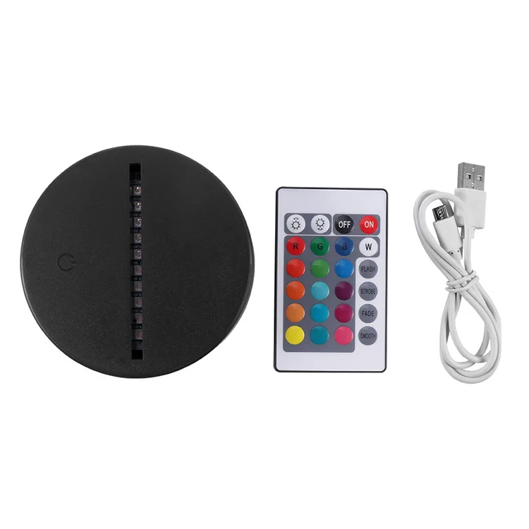 Portable ABS Remote Control Touch Sensor Switch Multicolor LED Light Night Lamp Base