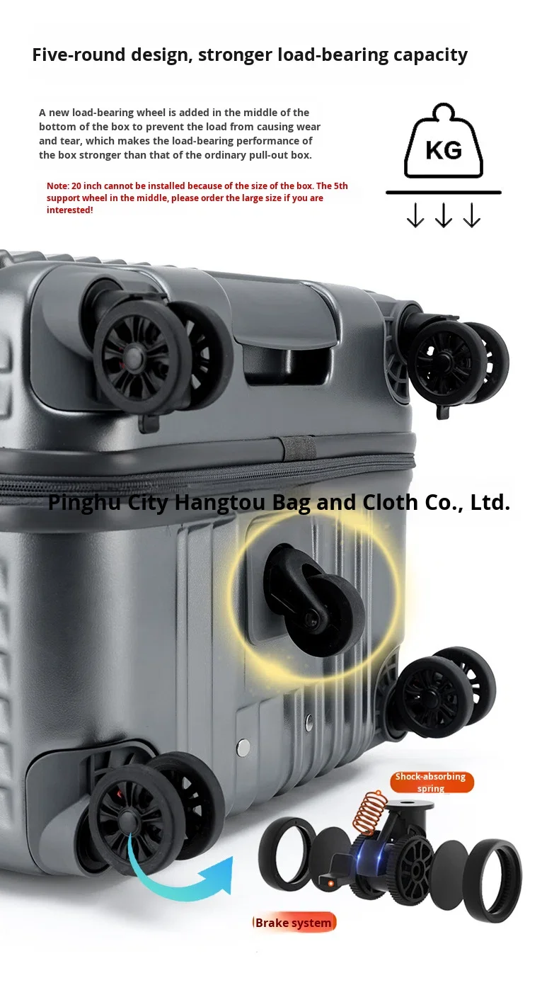 product 2026 20inch new large capacity suitcase front side open lid rolling luggage  tsa lock boarding case travel case luggage-8