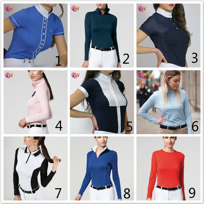 Sport T Shirt Horse Riding Tops Long Sleeves Equestrian Riding Shirt