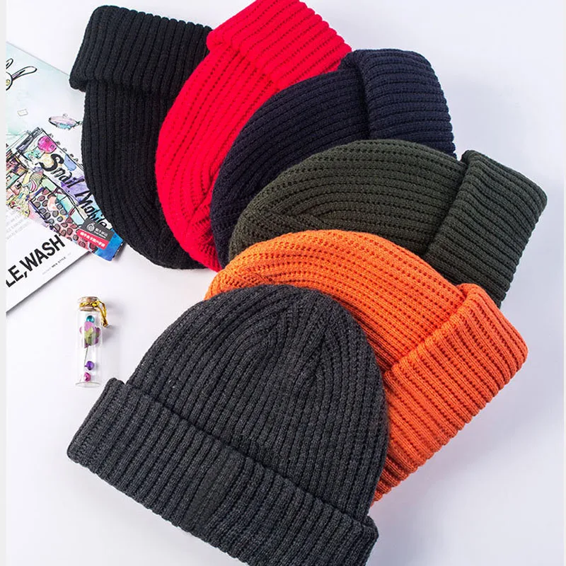 Knit Skully Cap Knitting Bennie Hat Custom Logo Knitted Knit Hats