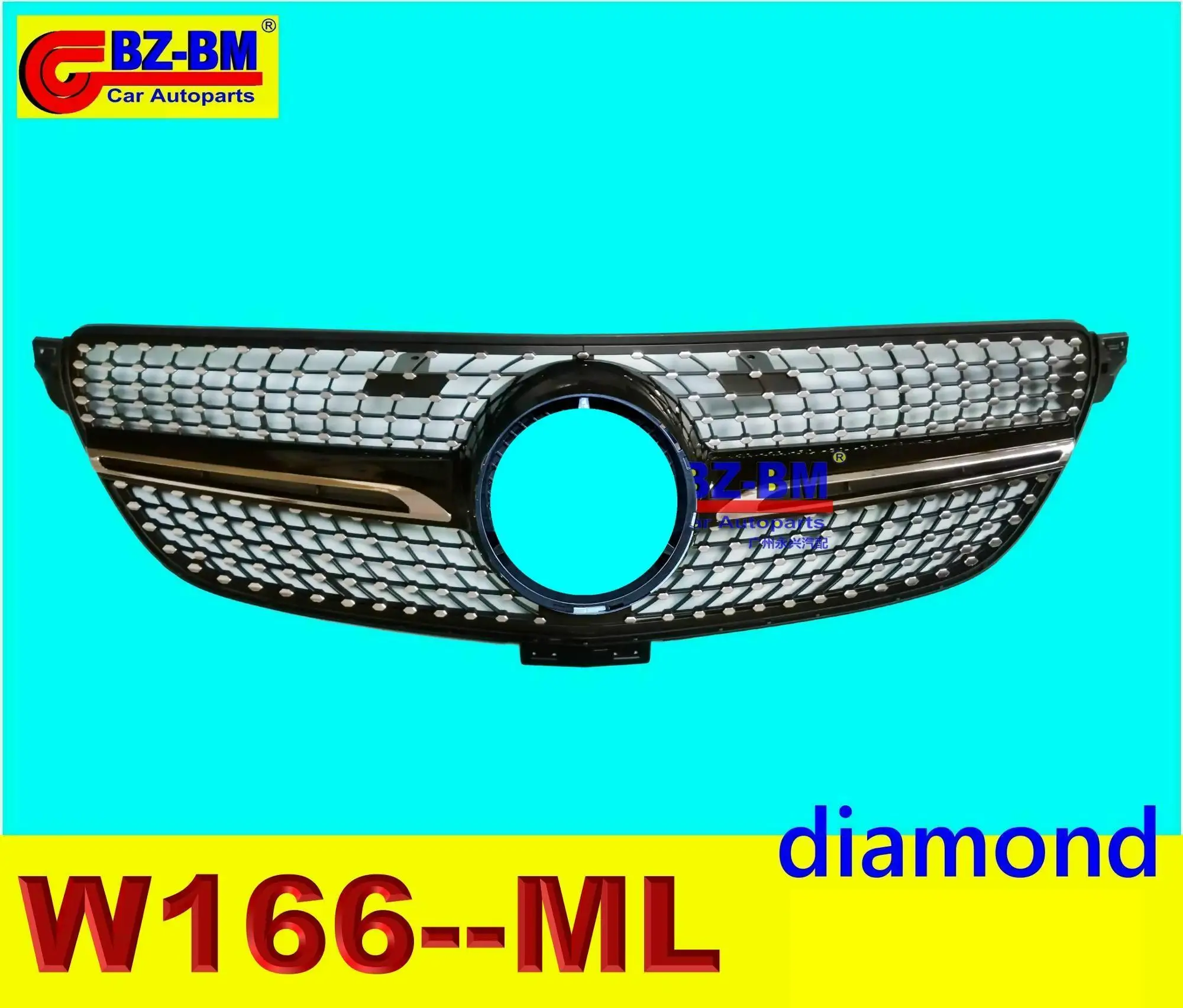 For Grilles Amg Gt Front Bumper Grille Diamond Style C180 C200 C260