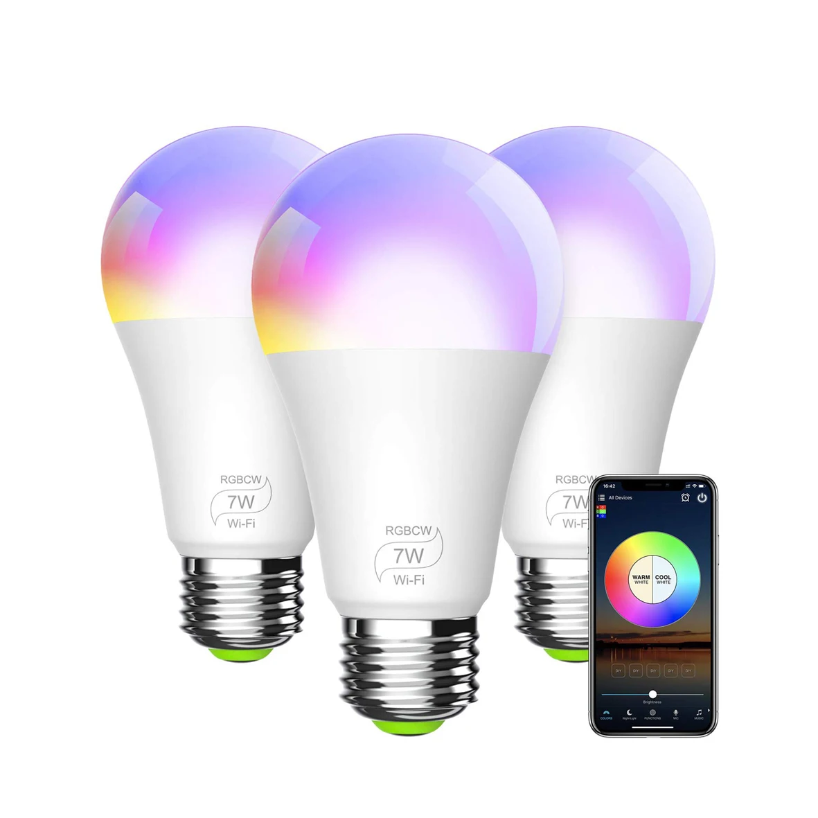E27 Rgbcw Compatible Alexa Google Assistant Ifttt Zigbee Wifi Dimmable Color Changing App Phone Control 7w Smart Light Led Bulbs