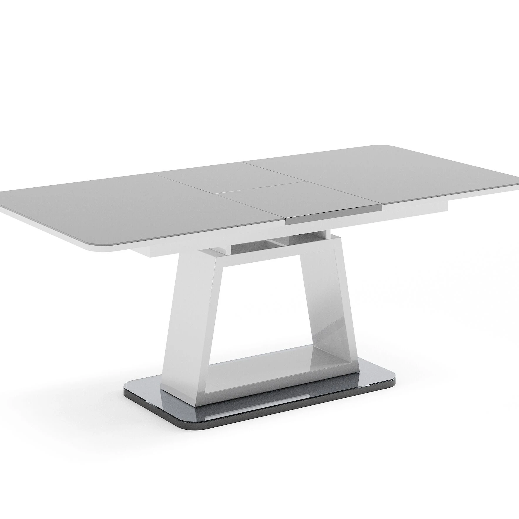 Contemporary Large Luxury High Gloss Wooden Expandable Dining Table