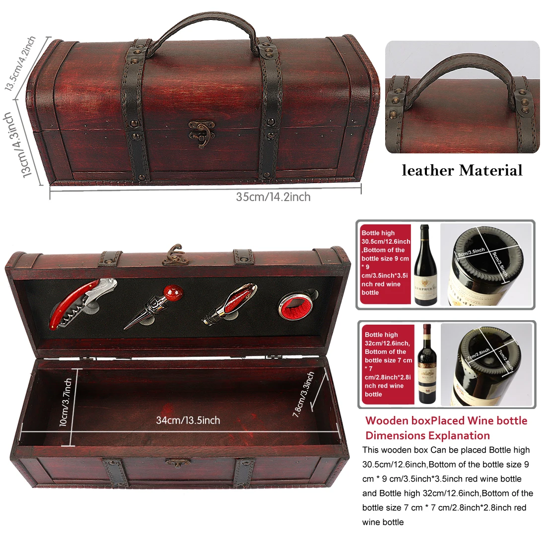 Factory Directly Sales Antiwooden Wine Box Gift Set Wine Accessories