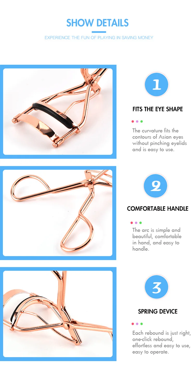 Best Low Moq Wholesales Oem Metallic Stainless Small Micro Mini Pink Rose Gold Custom Logo Private Label Set Eyelashes Curler
