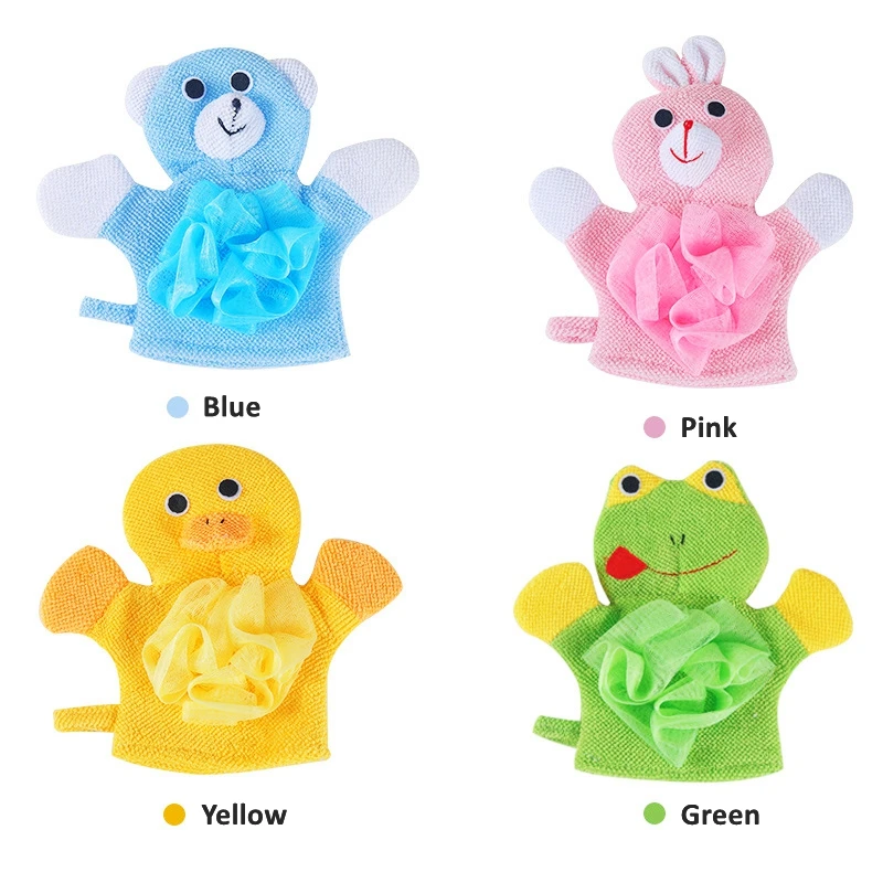 Hand Puppet Bath Wash Mitt Towel With Animal Designs For Children Bath