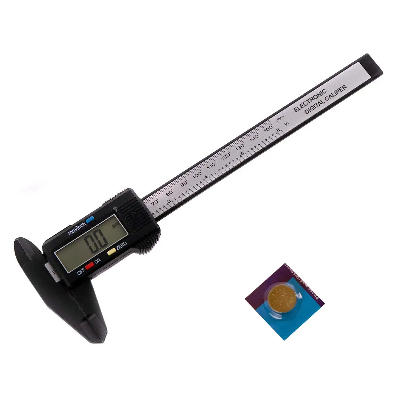 Digital Caliper Measuring Tool Large LCD Screen 0-6Inch/150mm Carbon Fiber Gauge 