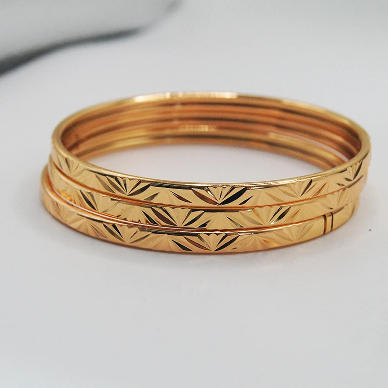 18 K 24 K Cambodian Style Gold Plated Copper Bangle Opened Bracelet Baby  Bracelet Jewelry