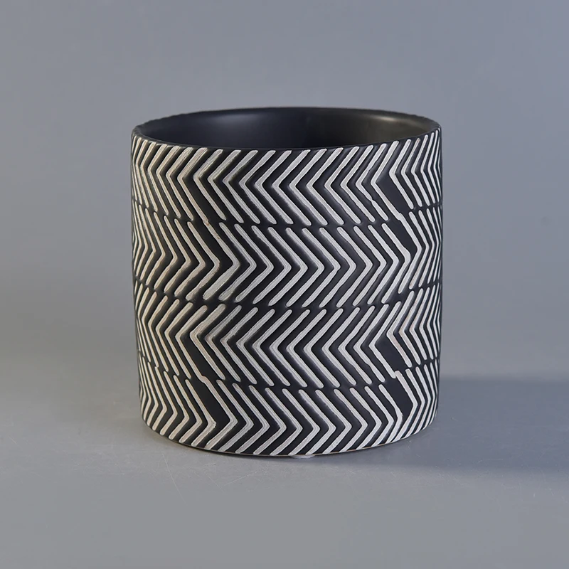 Black Ceramic Candle Vessels