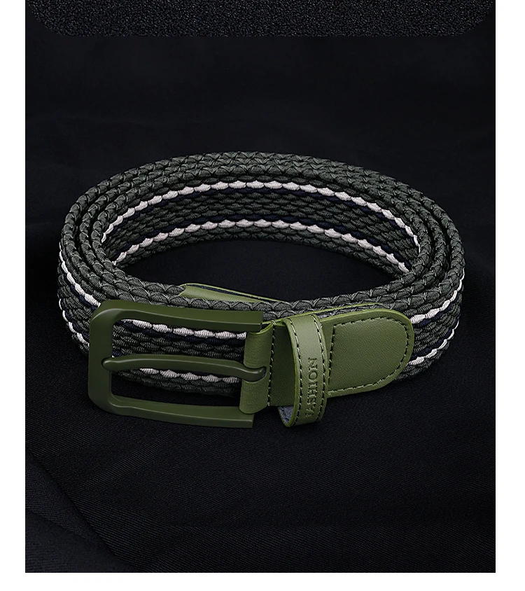 IGM Women Men Canvas Braided Elastic Stretch Fabric Belt