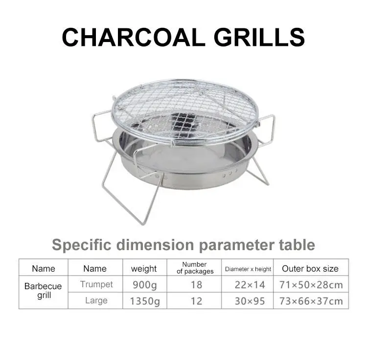 Hot sale outdoor Small-Scale Charcoal Grill family party stainless steel BBQ grill