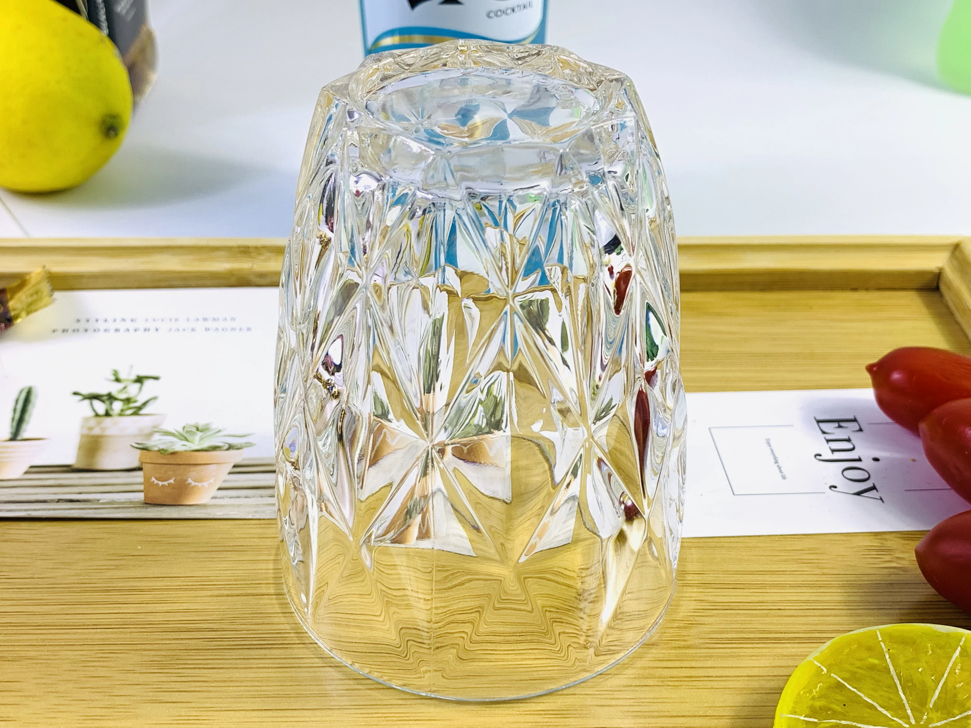 New Arrive Quantity Handmade Crystal Juice /wine Glass Minimalist Stemless Reusable Wine Glass