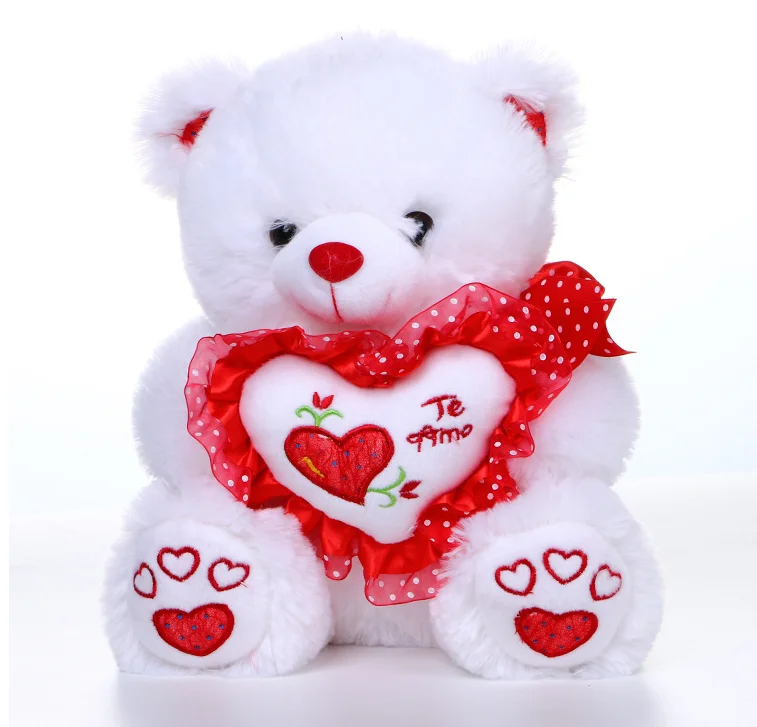 Customized Stuffed Bear Plush Toys Holding A Heart Te Amo For Valentine ...