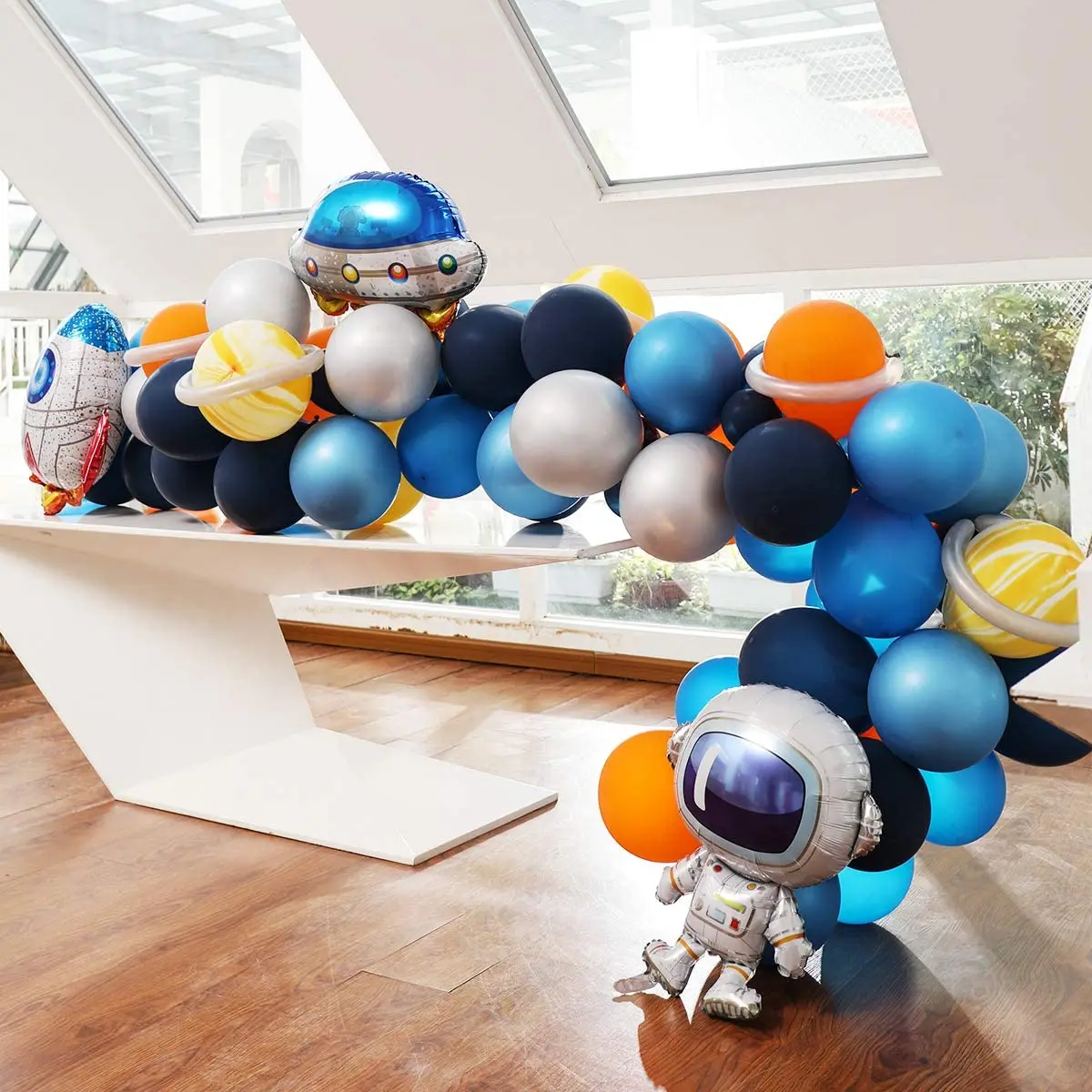 Universe Space Planets Outer Space Balloon Garland Kit Rocket Astronaut ...