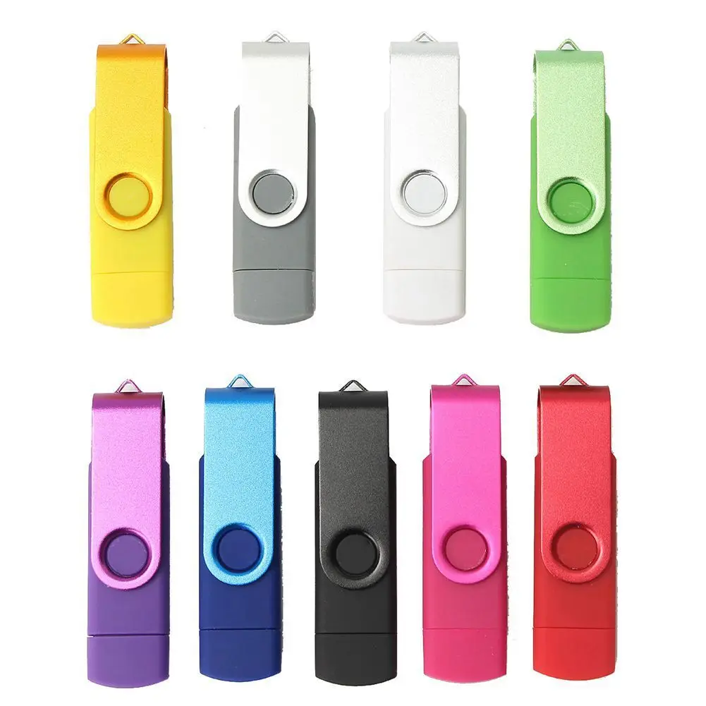 Custom Logo Swivel 64gb 16GB 32GB 8gb 4gb Otg Usb Dual Flash Drive For Android Smartphone Pendrive - ANKUX.COM