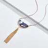 2019 Elegant Half-round Acrylic Tassel Snake Chain Necklace For Lady