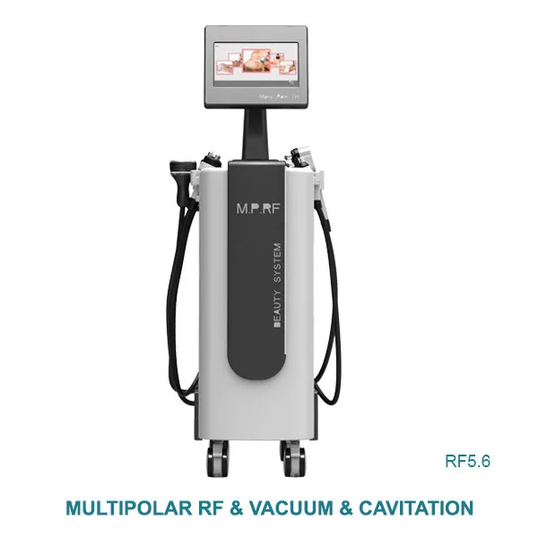 Vertical Multipolar rf cavitation vacuum body slimming multifunctional face lift beauty salon equipment RF5.6