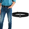 Patent maintenance No Show men stretch belt, Invisible Elastic Web Belt with Flat Buckle 1.38 Inches Wide