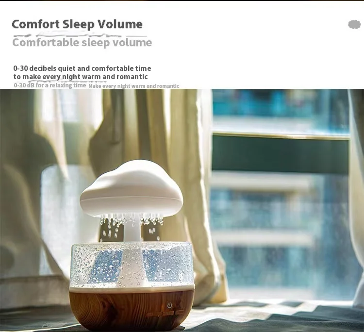2025 Cheap Creative Led Cloud Rain Night Light Humidifier Romantic Smart Mushroom Forest Table Desk Lamp for Bedroom