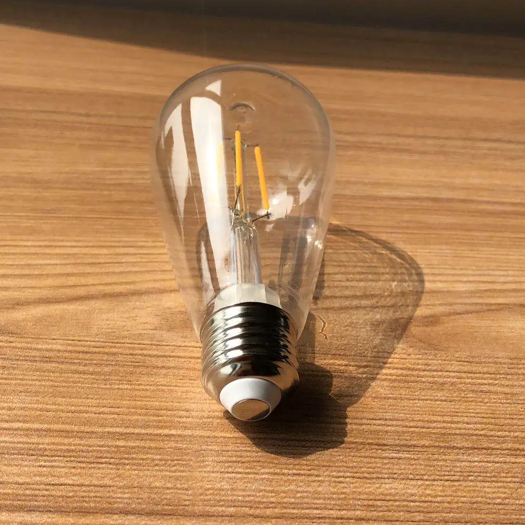 热卖装饰led灯丝透明塑料灯泡st64 4w