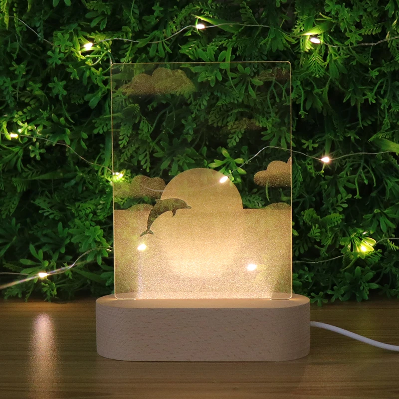 Fancy Dolphin Bedroom 3D Illusion Led lamp for Kids Table Night Light With USB