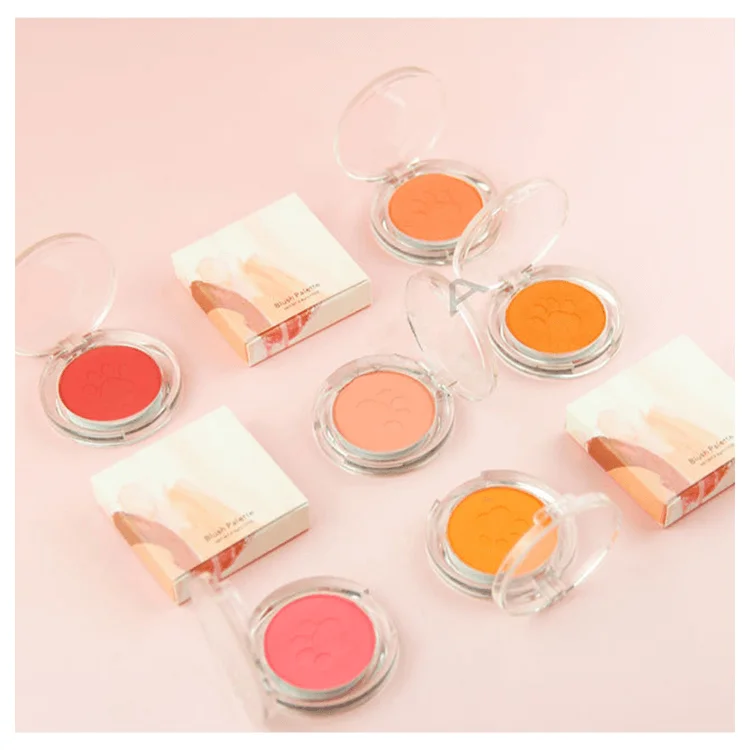 MS 10 Colors Cat Paw Shape Natural Custom Logo Long Lasting Cosmetic Powder Wholesale Private Label Palette Blush