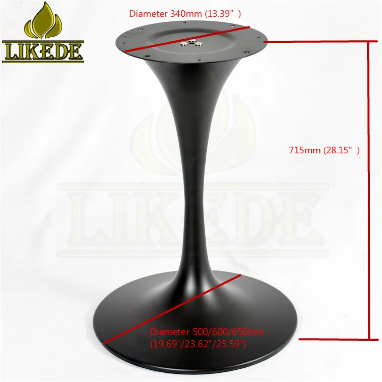 Newest Stainless Steel Tulip Table Leg Saarinen Table Base With Black Iron Heavy Duty Marble Tabletop for Workshops