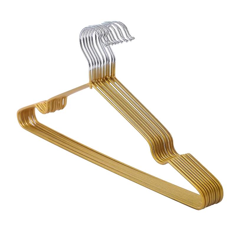 Wholesale Metal Coat Clothes Hanger With Non Slip Shoulder Wire Hangers With Pvc Coated Dress