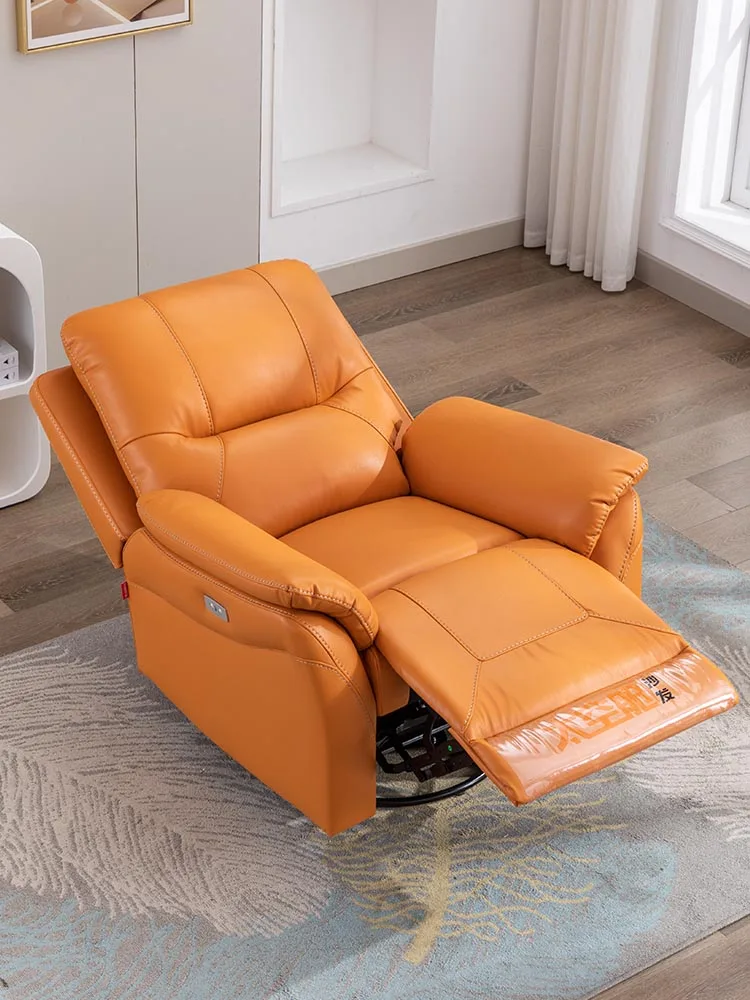 Modern Design Air Leather Recliner Chair Wood Frame With Extendable