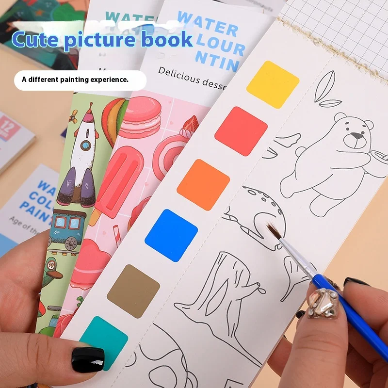 Large DIY Creative Graffiti Painting Book Children Gouache Watercolor Water-Dipped Early Education Drawing Toys Made Paper PC