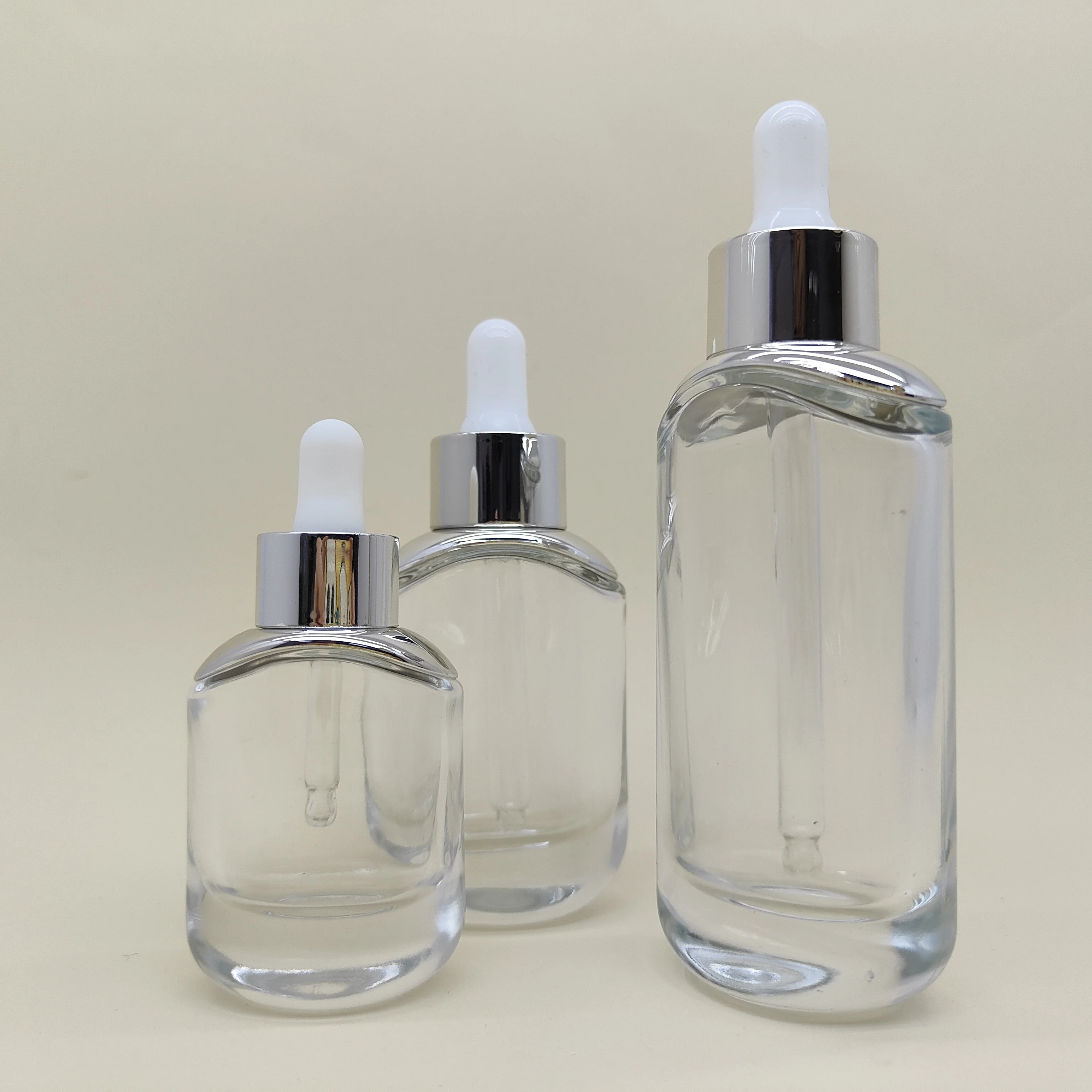 50ml clear glass bottle with silver dropper cap essential oil perfume skin care serum dropper bottle cosmetic-25