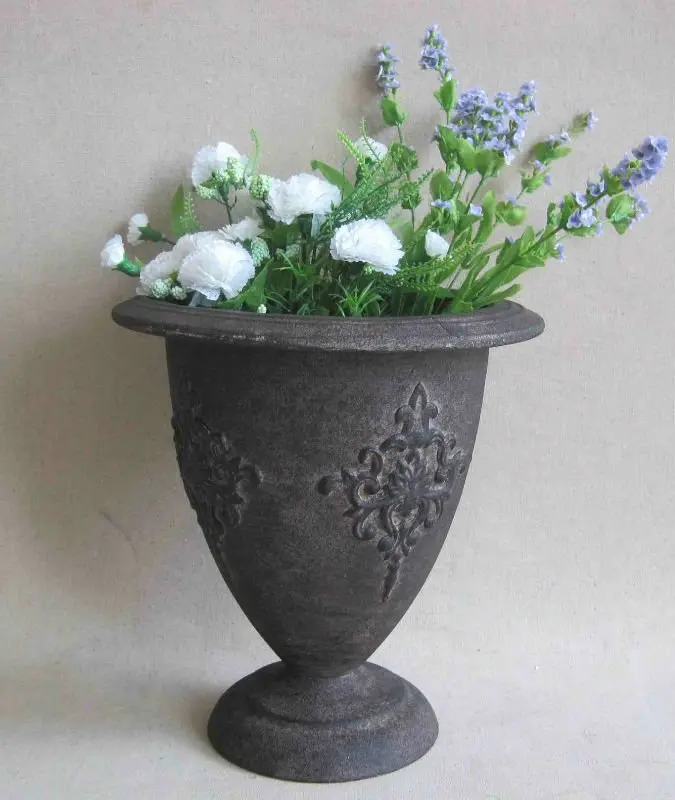 Pedestal French Style Iron Garden Urn Planter Wholesale Buy Garden