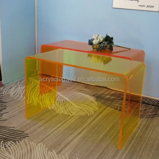 yellow acrylic table