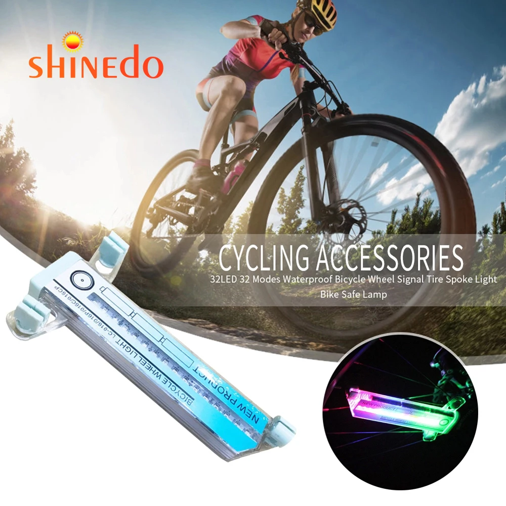 Bicycle Motorcycle Bike Tyre Tire Wheel Lights 32 LED Flash Spoke Light Lamp Outdoor Cycling Lights For 24 Inches Wheel