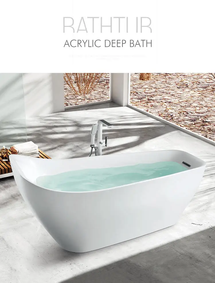 Kamali SP1846 cupc factory price clear gemy acrylic standing sex bath tub bathtub spa freestanding soaking stone bath tub