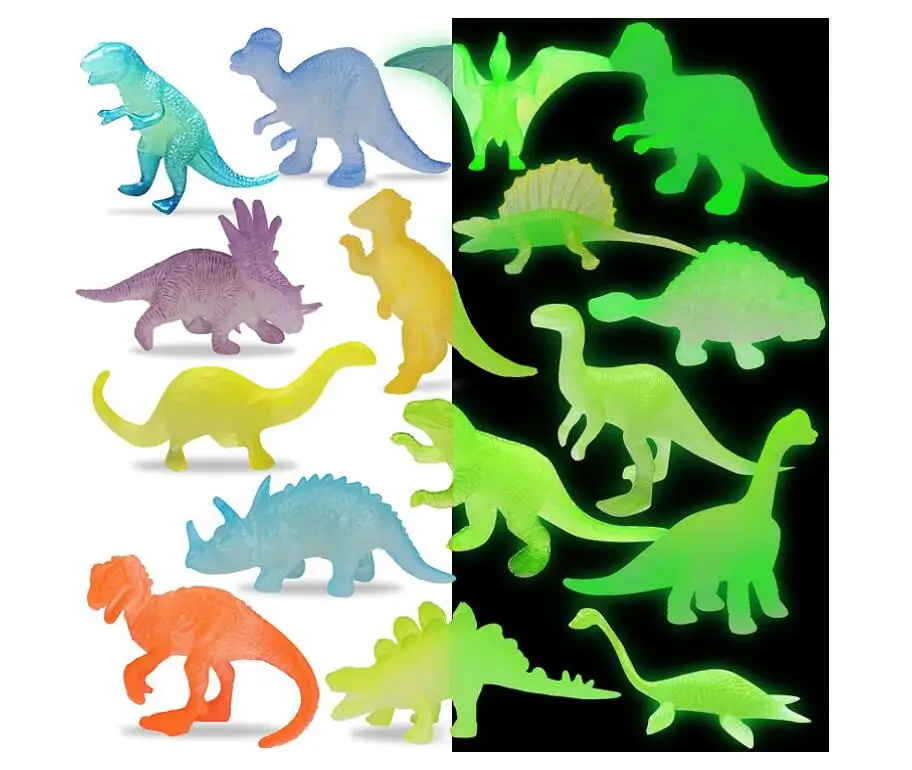 Mini Dinosaur Figures Toys Glow In The Dark Small Plastic Dinosaur Toy ...