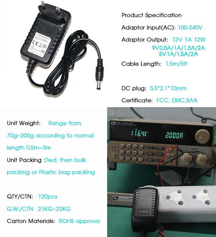 EU Plug DC 10V 0.8A 800mA Power Supply Adapter Adaptor Charger 5.5mm x 2.1mm 