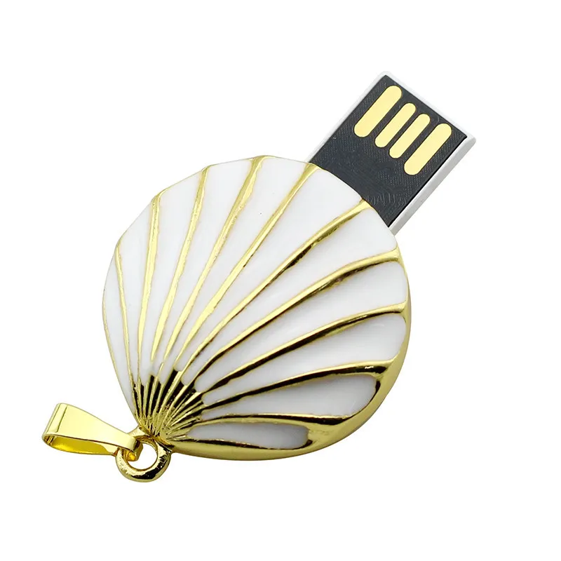 Custom Shell Jewelry USB Flash Drive With Necklace Gift Box Free Logo From Factory Bulk Wholesale - ANKUX.COM