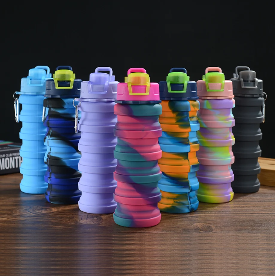 Hot Sale Outdoor Portable Collapsible Water Cup Folding Telescopic Silicone Water Sport Bottle