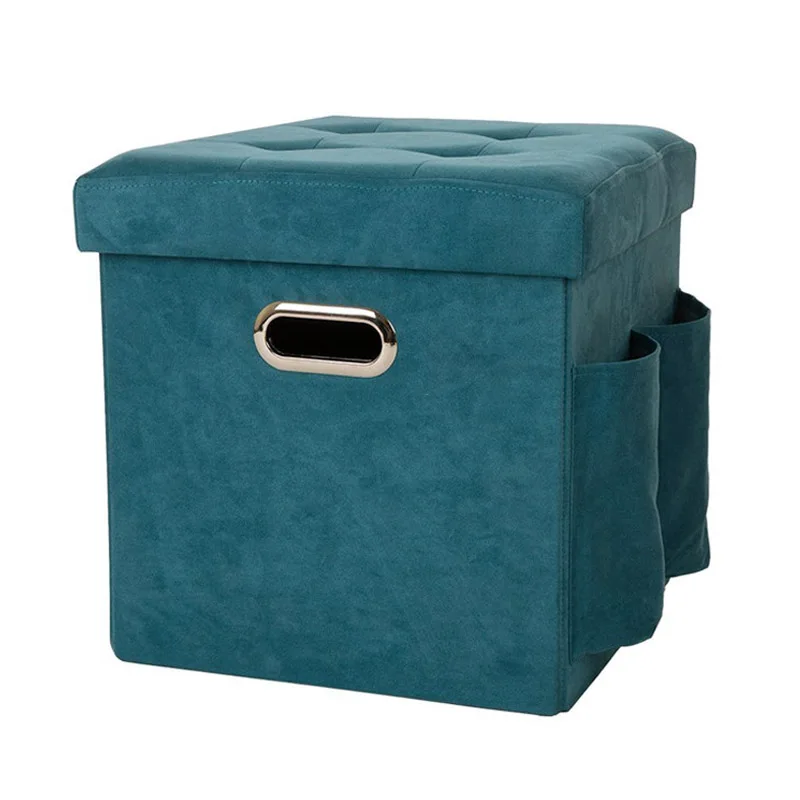 Moderno De Tela De Terciopelo Pequeño Reposapiés Grande De Otomano De